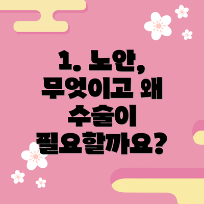 1. 노안, 무엇이고 왜 수술이 필요할까요?