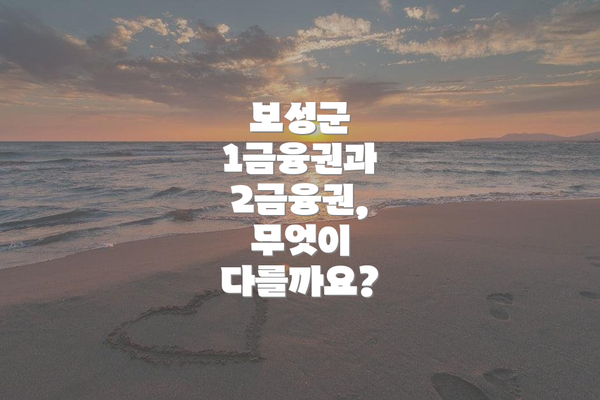 보성군 1금융권과 2금융권, 무엇이 다를까요?