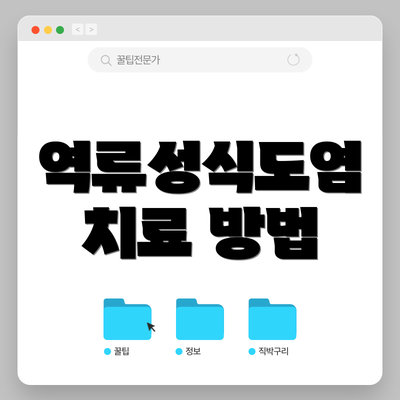 역류성식도염 치료 방법