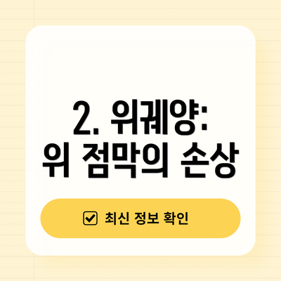 2. 위궤양: 위 점막의 손상