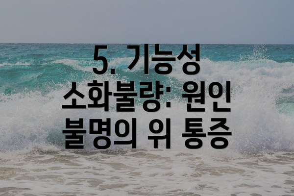 5. 기능성 소화불량: 원인 불명의 위 통증