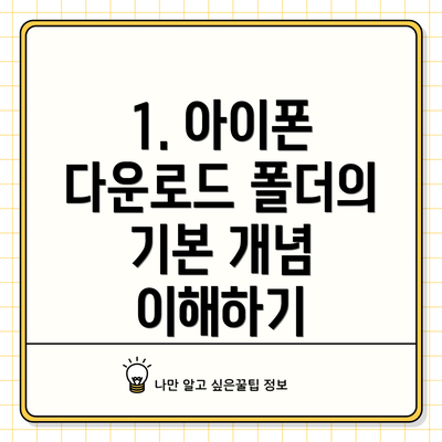 1. 아이폰 다운로드 폴더의 기본 개념 이해하기