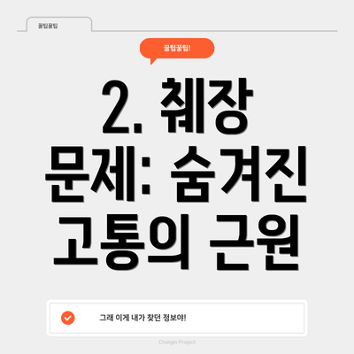 2. 췌장 문제: 숨겨진 고통의 근원