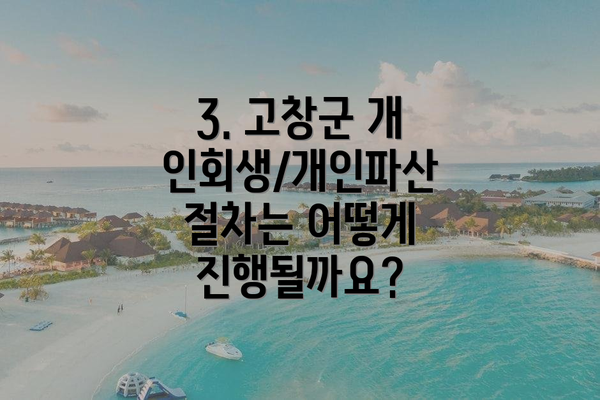 3. 고창군 개인회생/개인파산 절차는 어떻게 진행될까요?