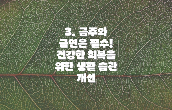 3. 금주와 금연은 필수!  건강한 회복을 위한 생활 습관 개선