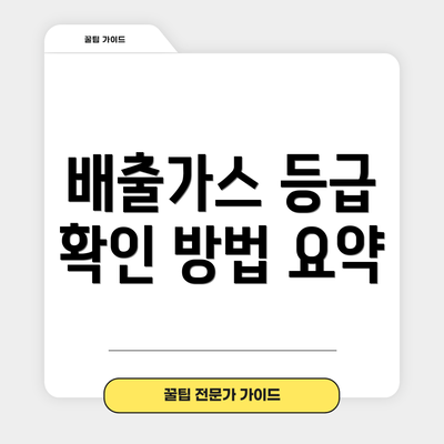 배출가스 등급 확인 방법 요약