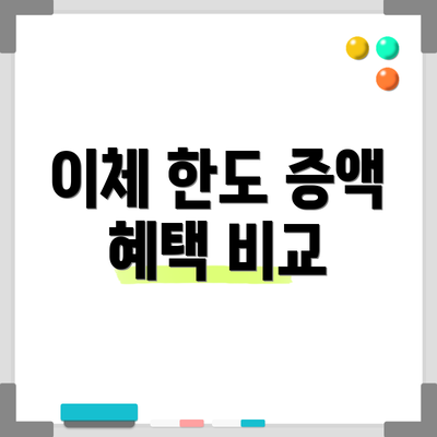 이체 한도 증액 혜택 비교
