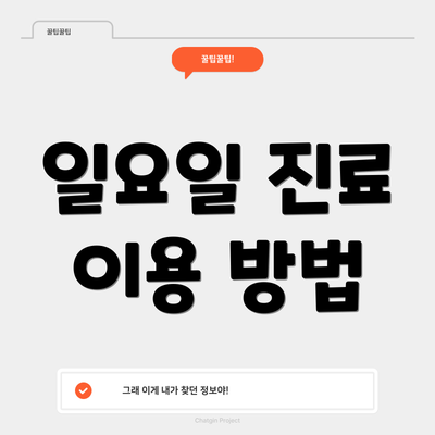일요일 진료 이용 방법