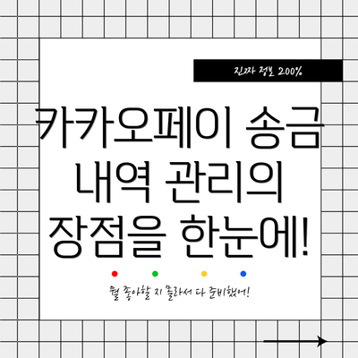 카카오페이 송금 내역 관리의 장점을 한눈에!