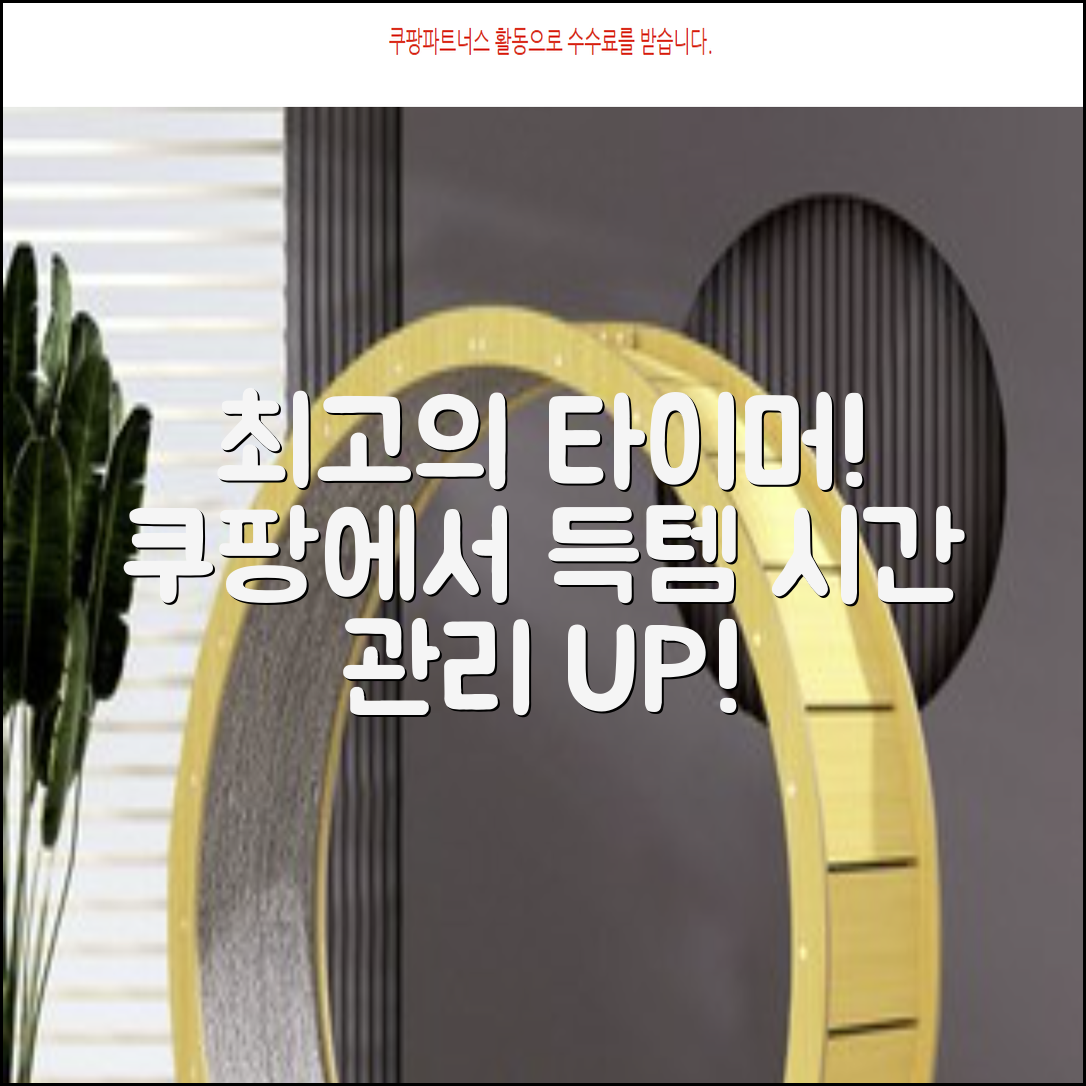 타이머, 시간 관리 효율 높이는 최고의 선택